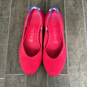 Rothy’s Square Toe Flats in Cardinal Red